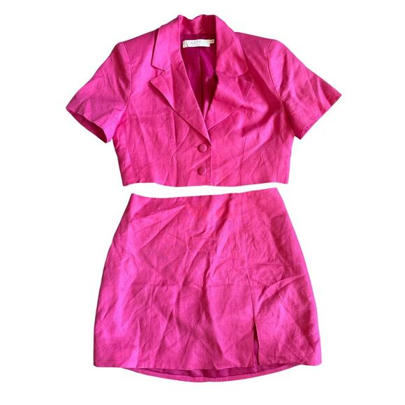 Women’s ASTR The Label Kiria Jacket and Covina Skirt Set in Pink Size Small - Picture 1 of 4